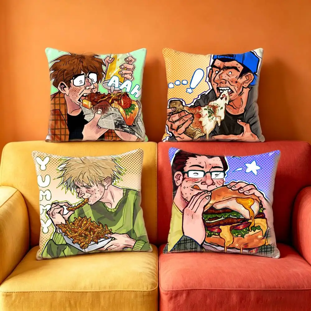 E-EltingvilleS Pete Bill Jerry Club  Pillow Case Sofa Living Room for Bedroom car Headboard Backrest Cushion