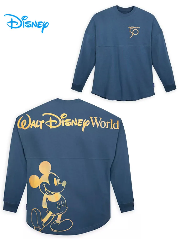 

Disney 50th Anniversary Sweatshirt Women Men Couple Loose Pullover O Neck Long Sleeve Casual Mickey Mouse Jumper Tops Unisex