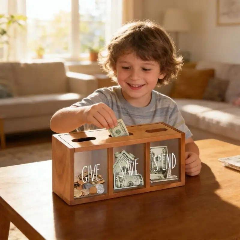 A5YC Multifunctional Kids Piggy With Lid And Space Saving Wall Hook