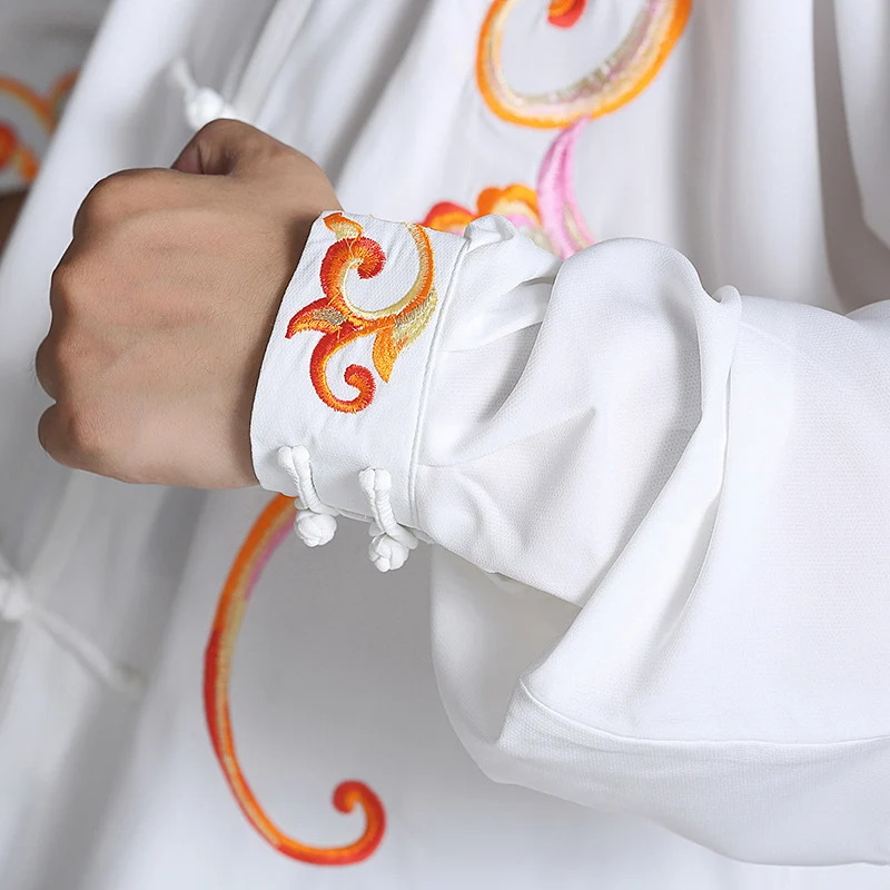 Unisex Tai Chi Suit Cotton Silk Blend Embroidered Soft Martial Arts Training & Performance Wear for Adults