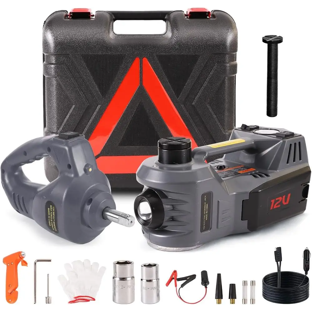 

Электрический автомобильный домкрат 5 тонн 12В с гидравлическим приводом, ударным гайковертом, насосом для подкачки шин или набором для ремонта двигателя автомобиля, 11023 фунтов