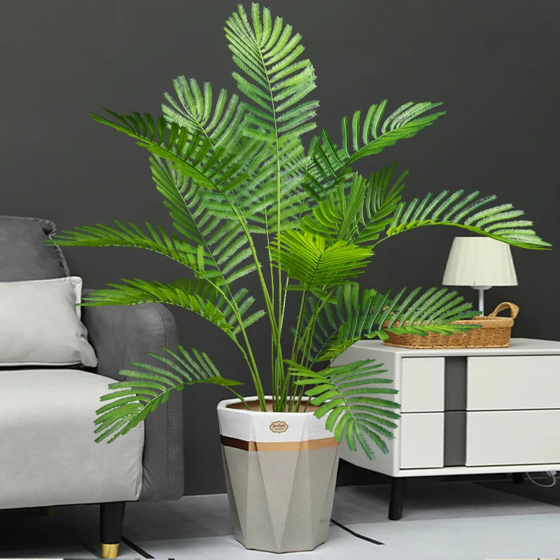 88cm Large Artificial Palm Plants Fake Fern Foliage Tropical Persian Leaves Plastic Jacaranda Tree Branch For Home Wedding Decor