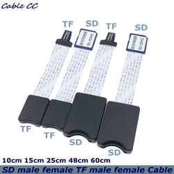 10cm 60cm TF macho hembra a Micro SD hembra macho lector de tarjetas adaptador de extensión Cable extensor para coche GPS teléfono TV cámara