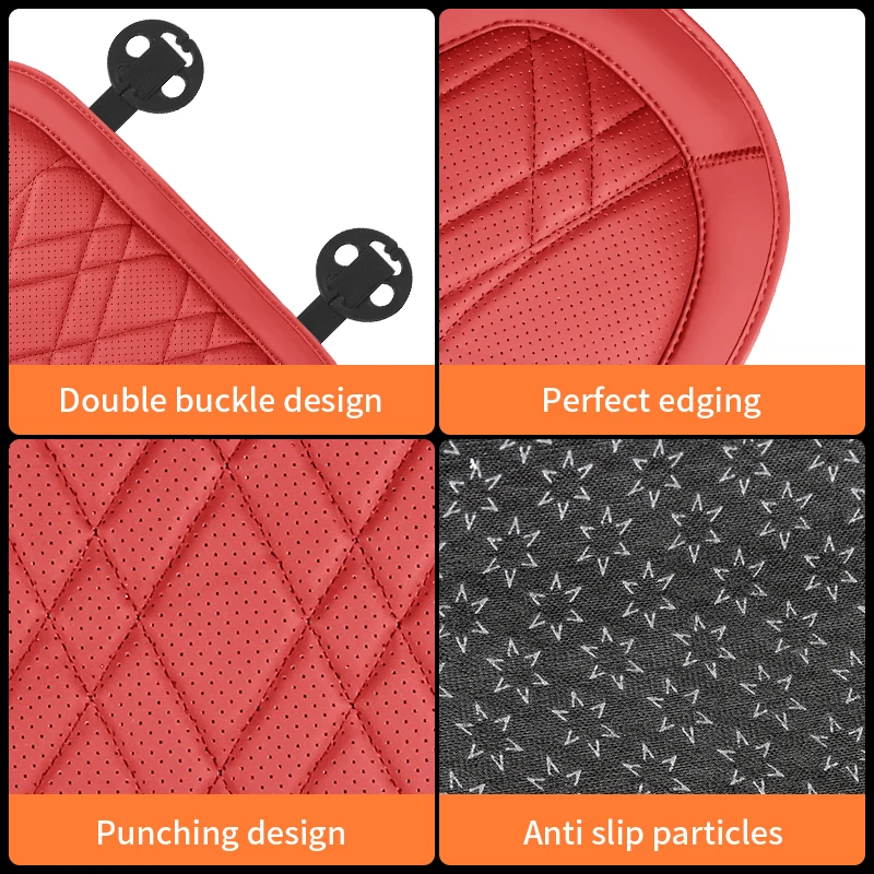 Car Genuine Leather Neck Pillow Protection Waist Pillow Waist Pillow Car Headrest Cushion Anti Slip All Year Round Universal view 4