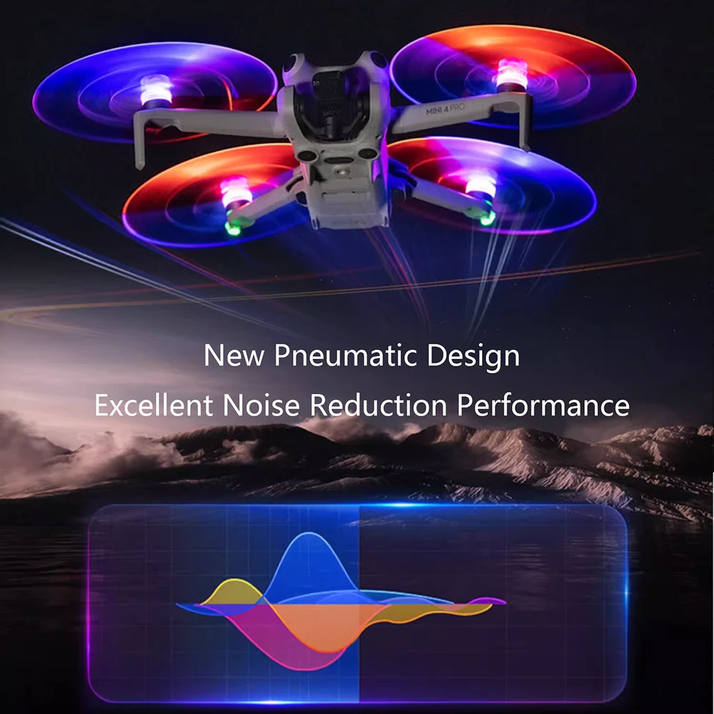 STARTRC LED Flash Propeller for DJI Mini 4 Pro/Mini 3 Pro/Mini 3 Accessories Night Light Propellers USB Rechargeable Props