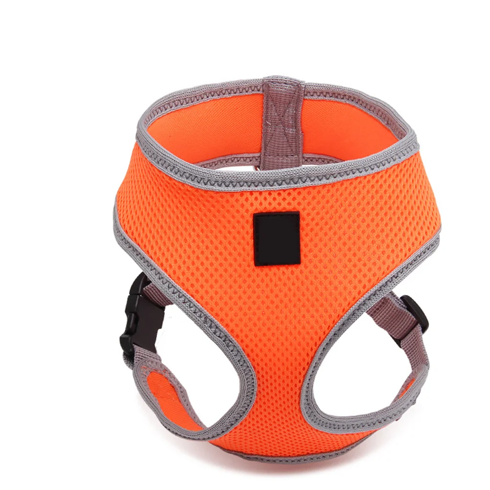 

Adjustable Dog Harness Orange Pet Chest Harness For Walking Comfort Padded Vest Solid Color Easy Match Leash Dog Safety