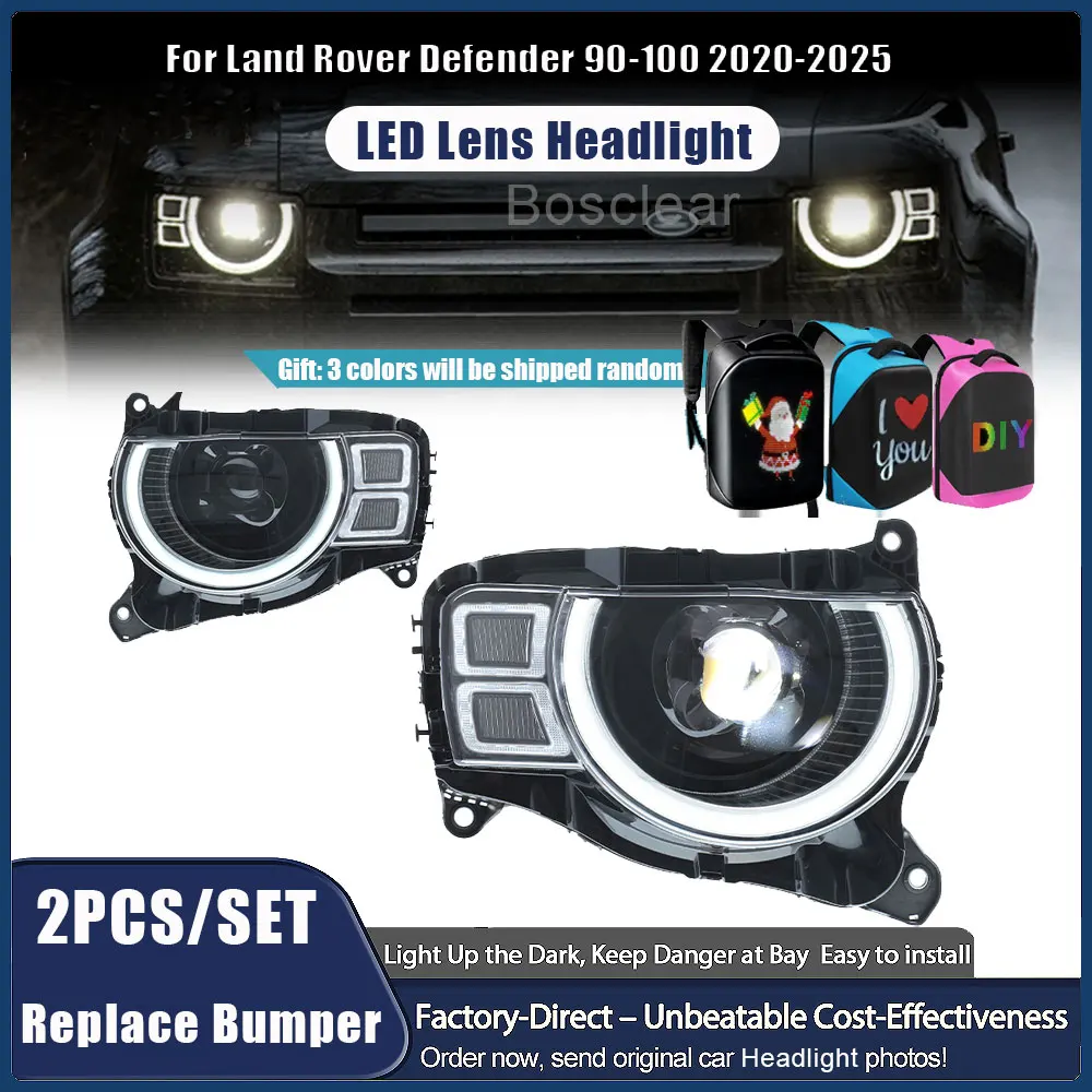 

Car Lights for Land Rover Defender Headlight 2020-2025 LED Headlamps Assembly Daytime Running Lights DRL Turn Signal Car Styling