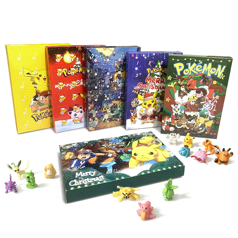 

Hot Sale Pokemon Advent Calendar Box Random Pikachu Charizard Anime Action Figures PVC Model Dolls Christmas Halloween Gifts Toy