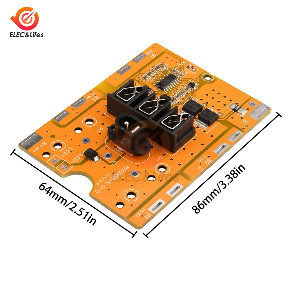 BMS 5S 10A 21V 18650 リチウムイオンバッテリー充電ボード NTC 温度保護 DC プラグ付き 5S BMS PCM 電動工具用