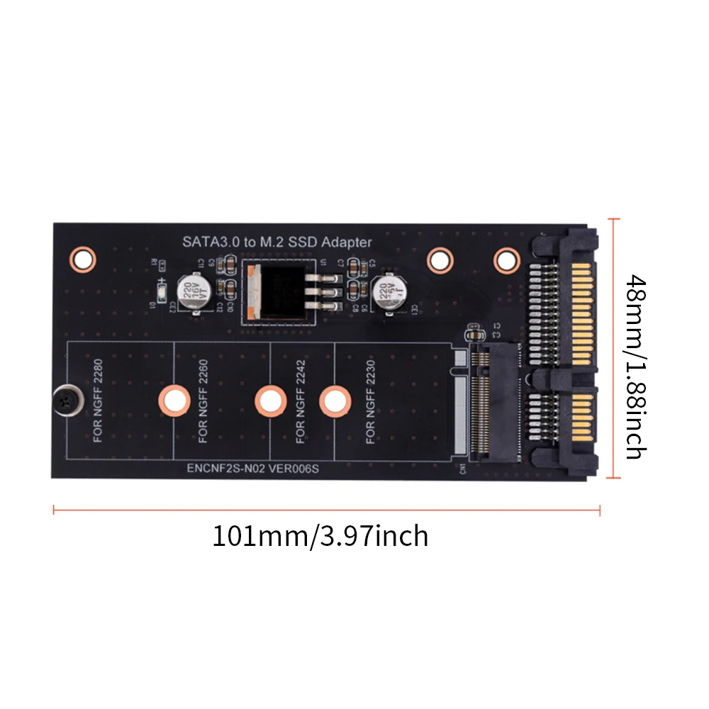 محول M.2 NGFF SATA، لوحة تحويل NGFF إلى SATA، 22-Pin M+B مفتاح إلى SATA Type B أنثى، لمحرك الأقراص الصلبة SATA HDD/SSD مقاس 2.5 بوصة