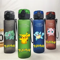 560ML Pokemon Pikachu Squirtle Bulbasaur Sports Water Bottle Cartoon Plastic Water Cup Portable Fitness Drink Bottle Kettle Gift