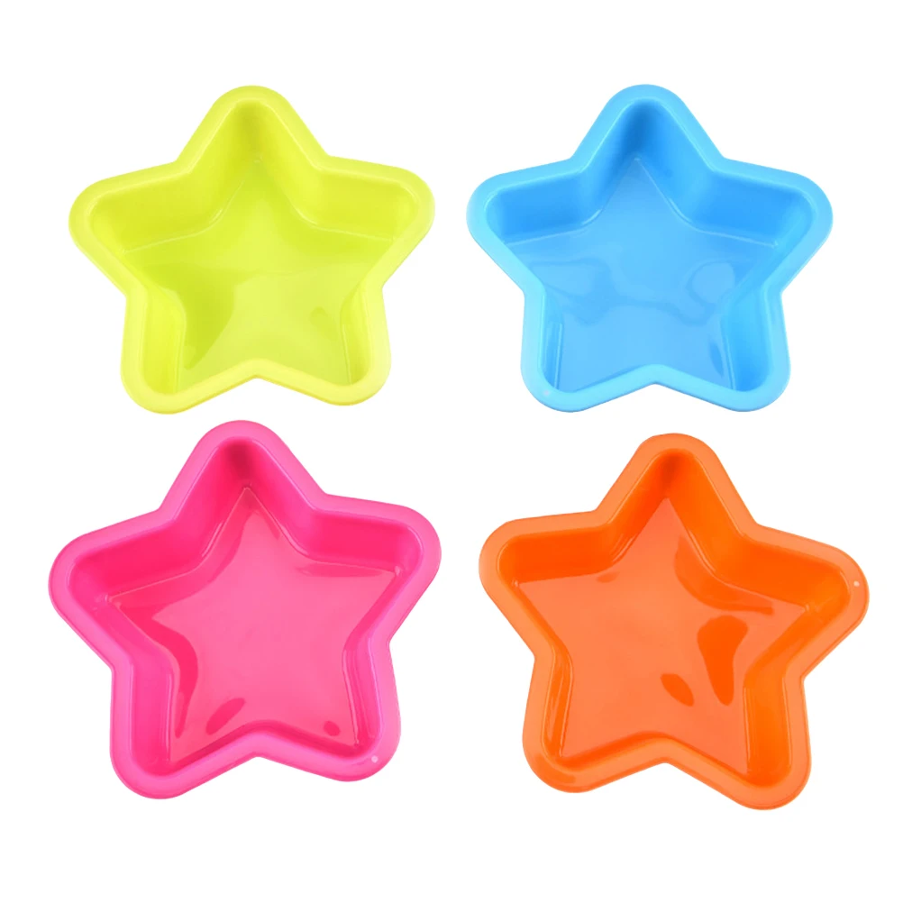 

6 Pcs Pentagram Cake Mold Silicone Baking Liners Reusable Nonstick Pearlescent Cupcake Molds for Home Professional Use
