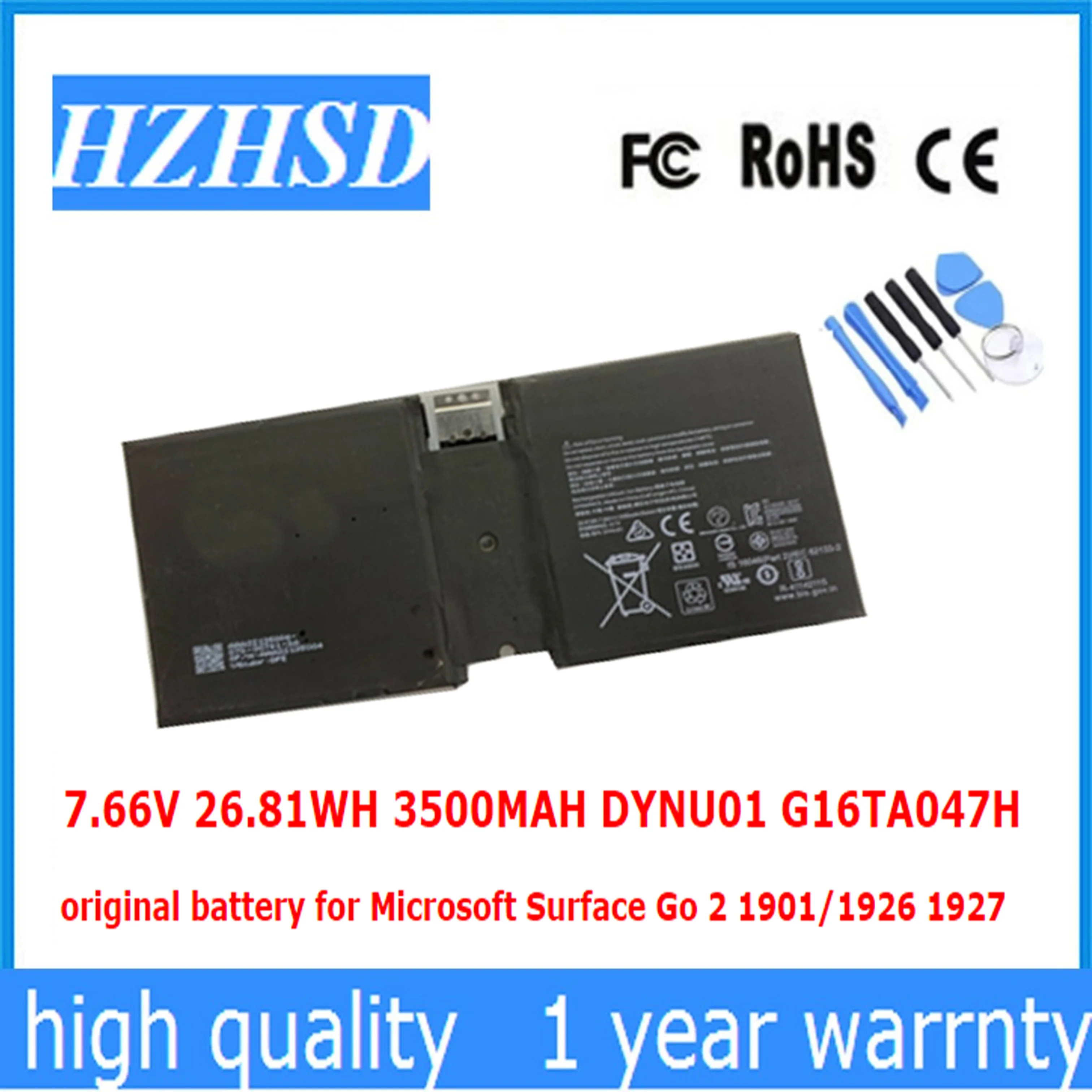 Bateria Original para Microsoft Surface 1901 1926 1927 7.66v 3500mah Dynu01 26.81wh go G16ta047h