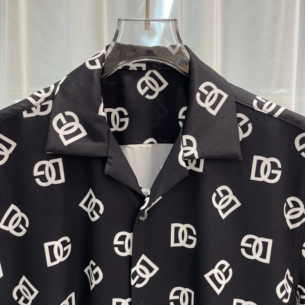2024 Spring New Fashion Youth Popular Digital Printing Men\'s Short Sleeved Shirts