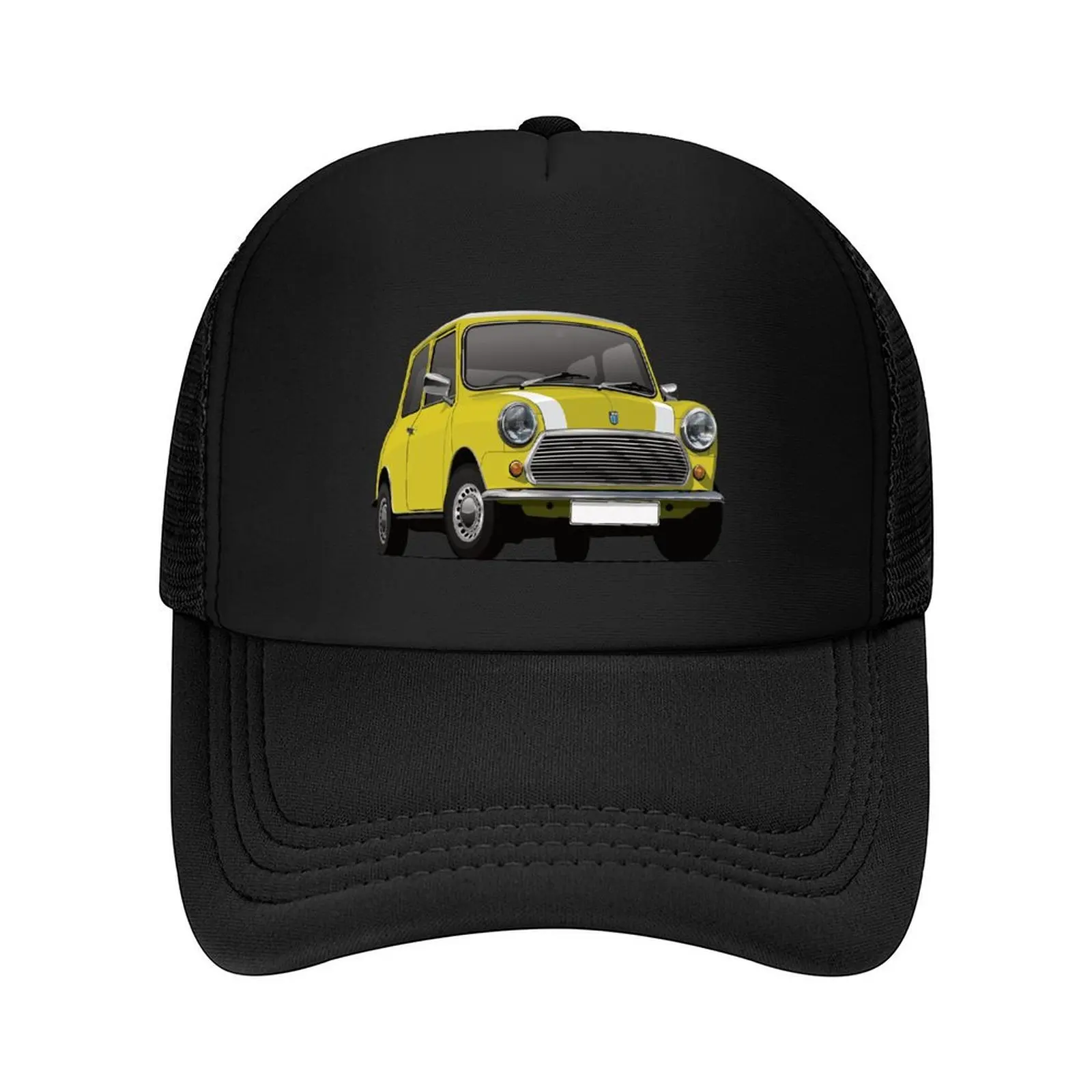 

Yellow Red Austin Morris Mini with white stripes Baseball Cap New In The Hat Streetwear fishing caps man Hats For Women Men's