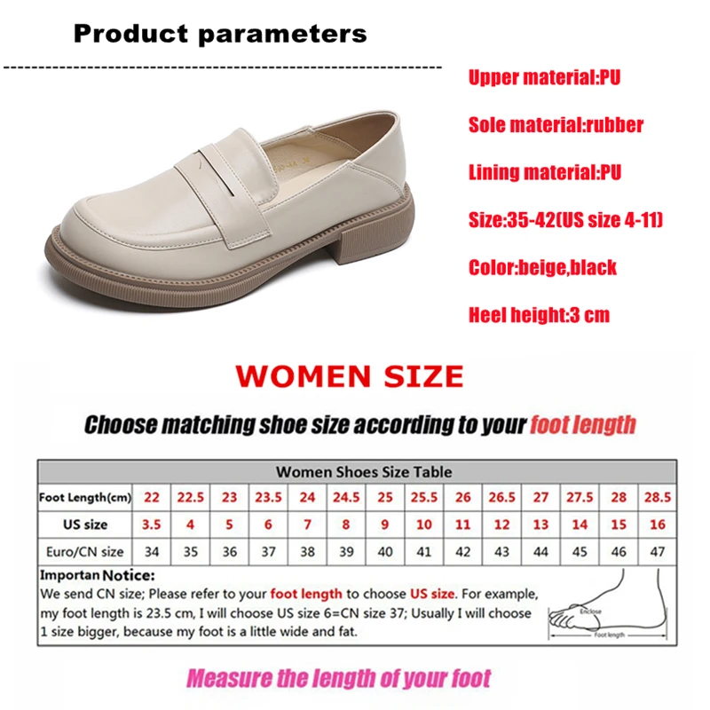 WOIZGIC Women Flats Female Ladies PU Leather Shoes Loafers Moccasins Platform Slip On Retro Britain Round Toe Plus Size 42 43