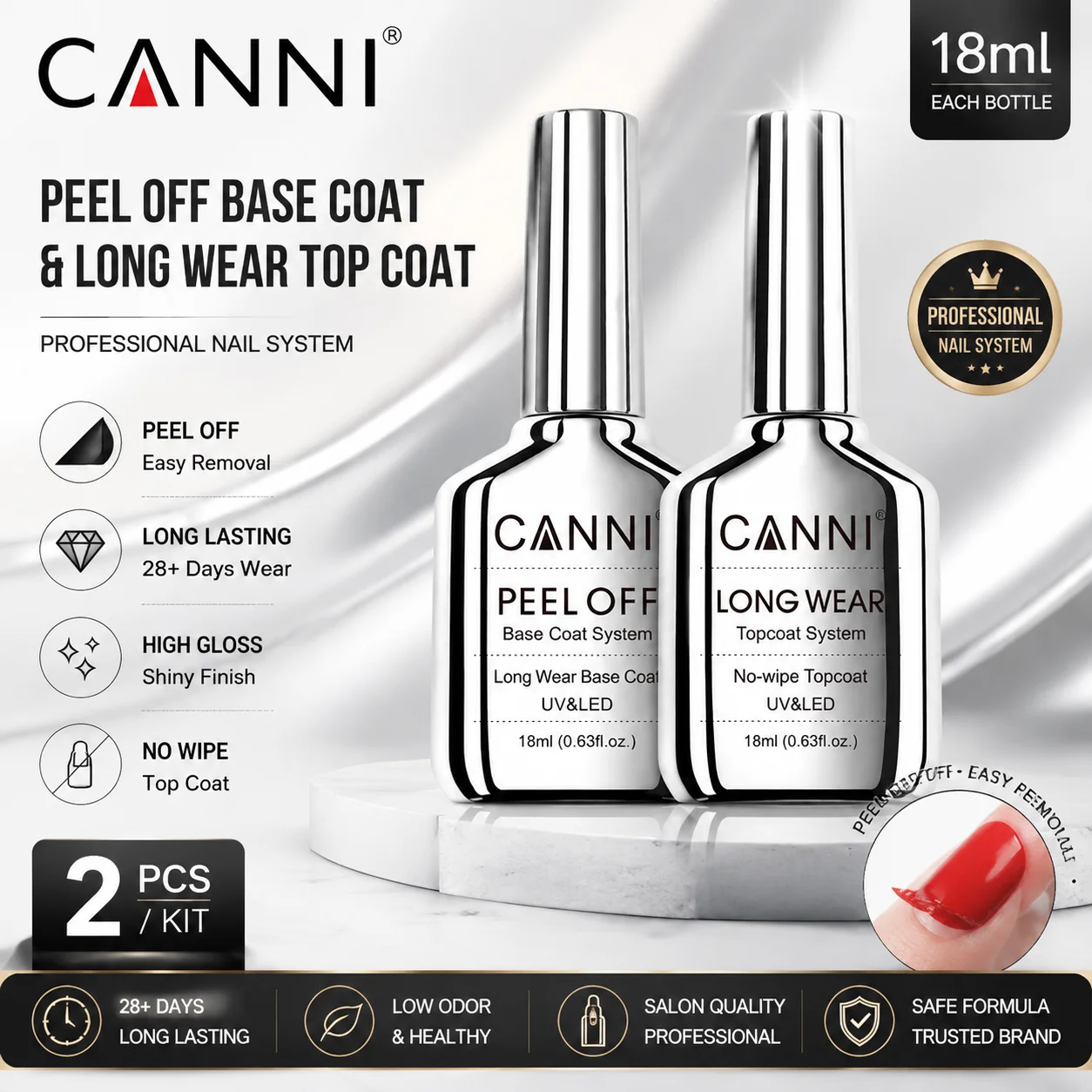 CANNI 18ml Kit de Base Peel Of - Peel Off Base Coat avaliação e preço