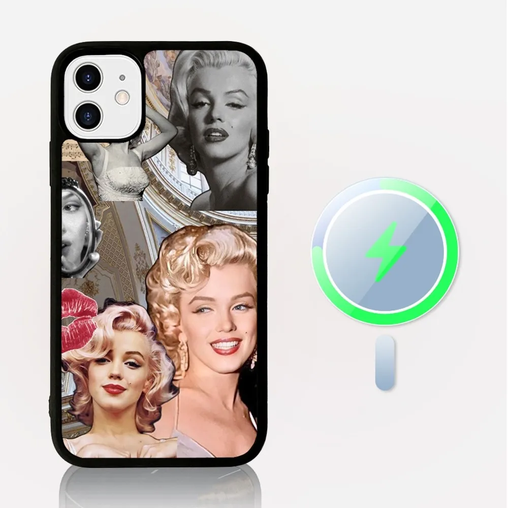 M-Marilyn M-Monroes Phone Case Magnetic Case For iPhone 16 14 13 12 11 15 Pro Max Plus For Magsafe Wireless Charge Cover