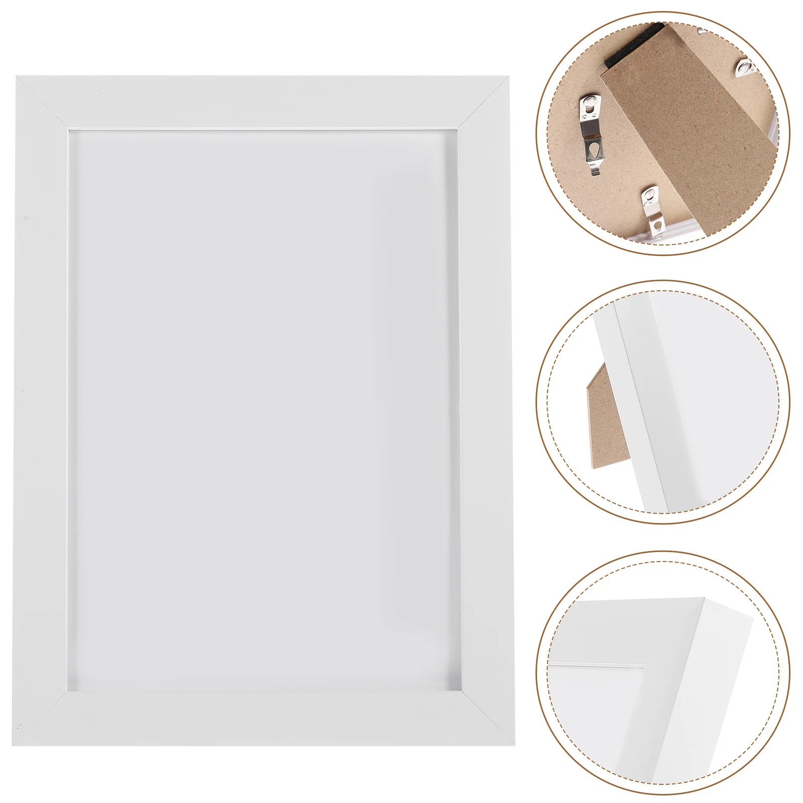 

5pcs PVC Decorative Photo Frames White 5*7inch Wall Hanging Tabletop Display Home Office Use Small Picture Frame