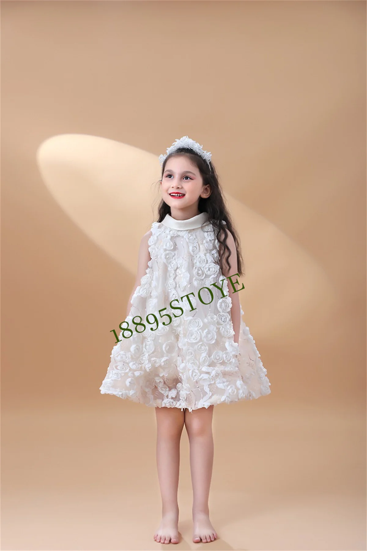 CustomizedSequin Children's Princess Evening Gown Fashionable Flower Ruffle Design Wedding Birthday Baptism Easter Eid Party Gir