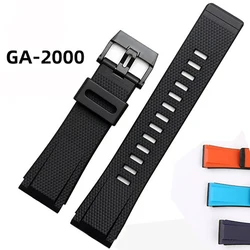 24mm New Rubber Watchband For Casio Strap GA2000 PRG-600 PRW-6600 PRG-650 GA-2000 Waterproof Sports Silicone Bracelet Blue Black