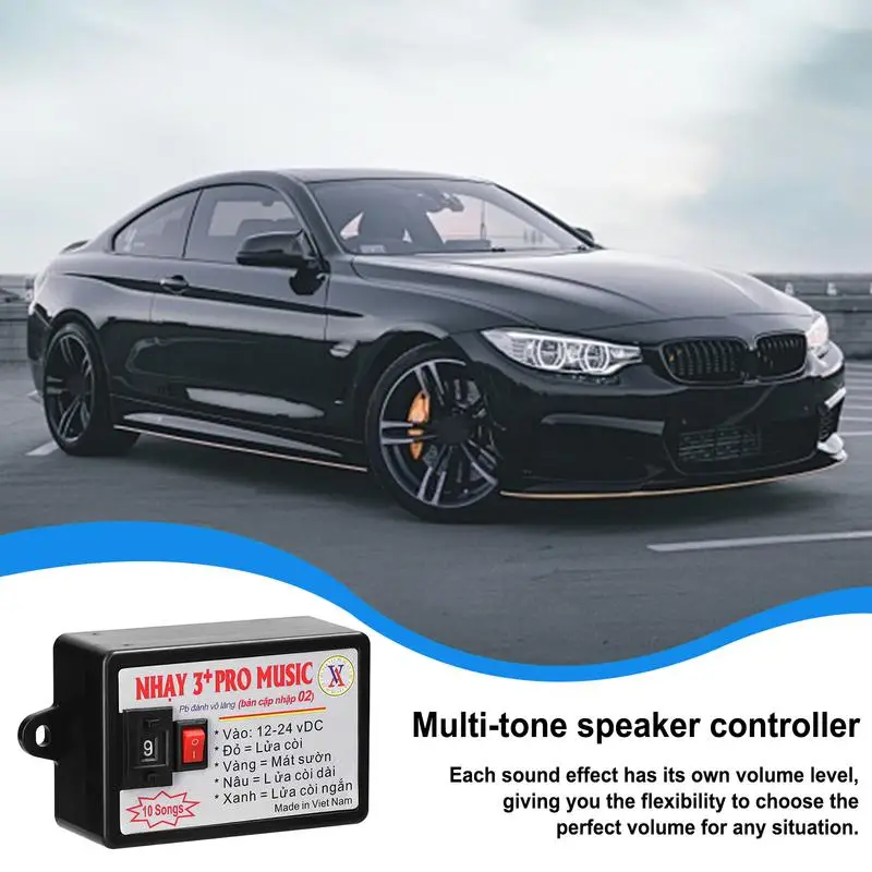 Electric Horn Speaker Car Speaker Tuner Controller Electric Horn Speaker Sound Control Unit With 8 Sound Effects For Car SUV