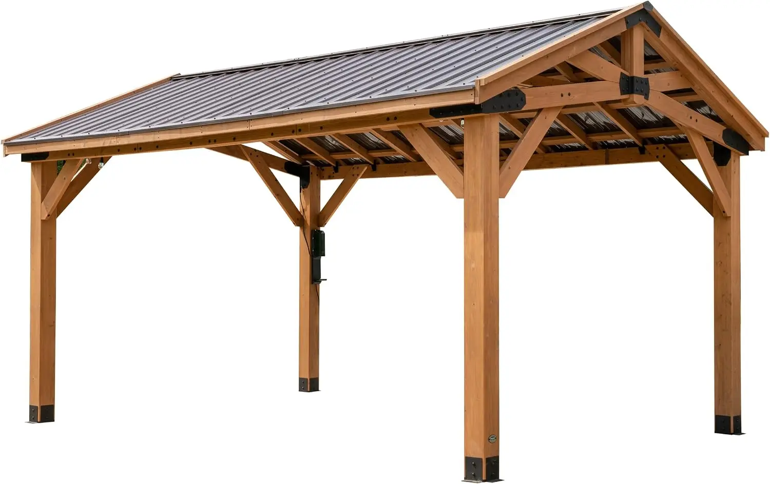 Norwood 16 ft. x 12 ft. Cedar Wood Gazebo,Thermal Insulated Steel Roof, Durable, Supports Snow Loads and Wind Speed, Rot Resista