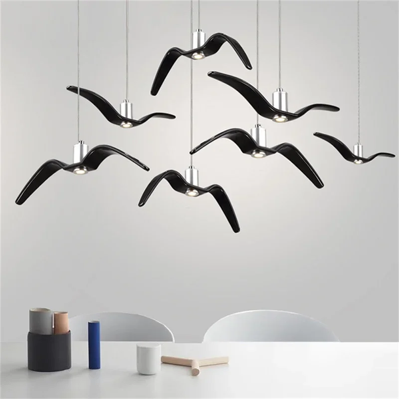 Imagem -02 - Nordic Resin Bird Shape Lâmpadas Led para Quarto de Crianças Restaurante e Bar Lâmpadas Creative Brokis Chandelier Personalidade Gaivota