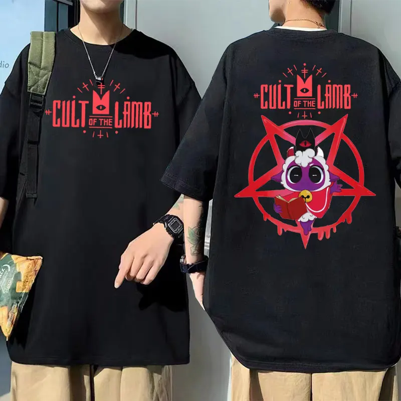 Funny Game Cult of The Lamb Graphic T-shirts Short Sleeve Male Cotton Oversized Tshirt Streetwear Men Women Fashion Casual Tees