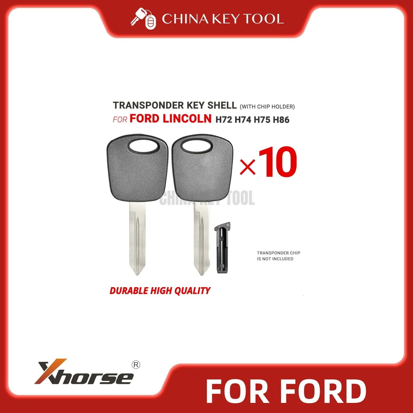 

10x оболочка для ключа с лезвием для Ford Lincoln H72 H74 H75 H86 с держателем чипа