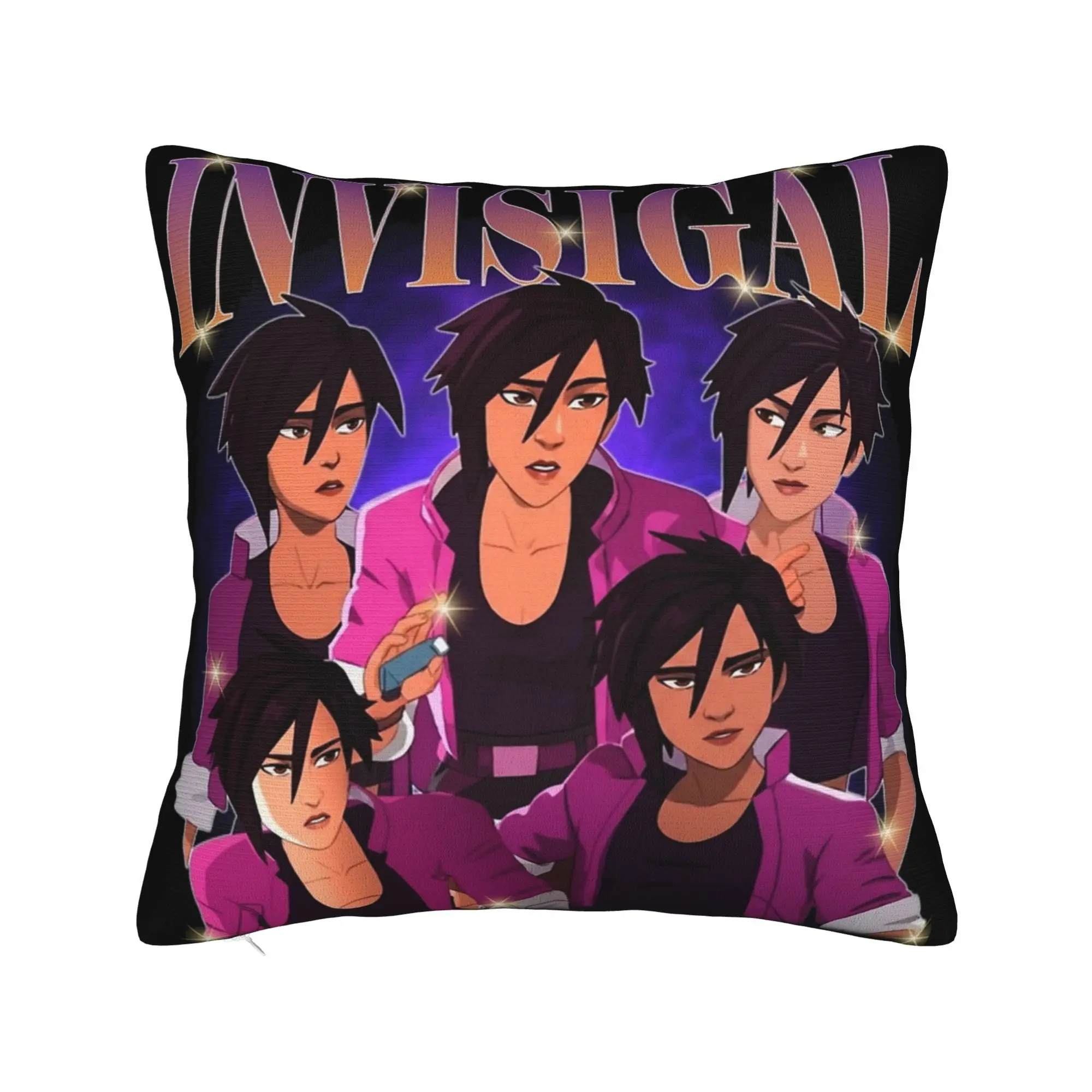 Decorative Pillow Cover Vintage Invisigal Dispatch Game bootleg 90s Merch Car  Pillow Case Cover Square Multi-Size