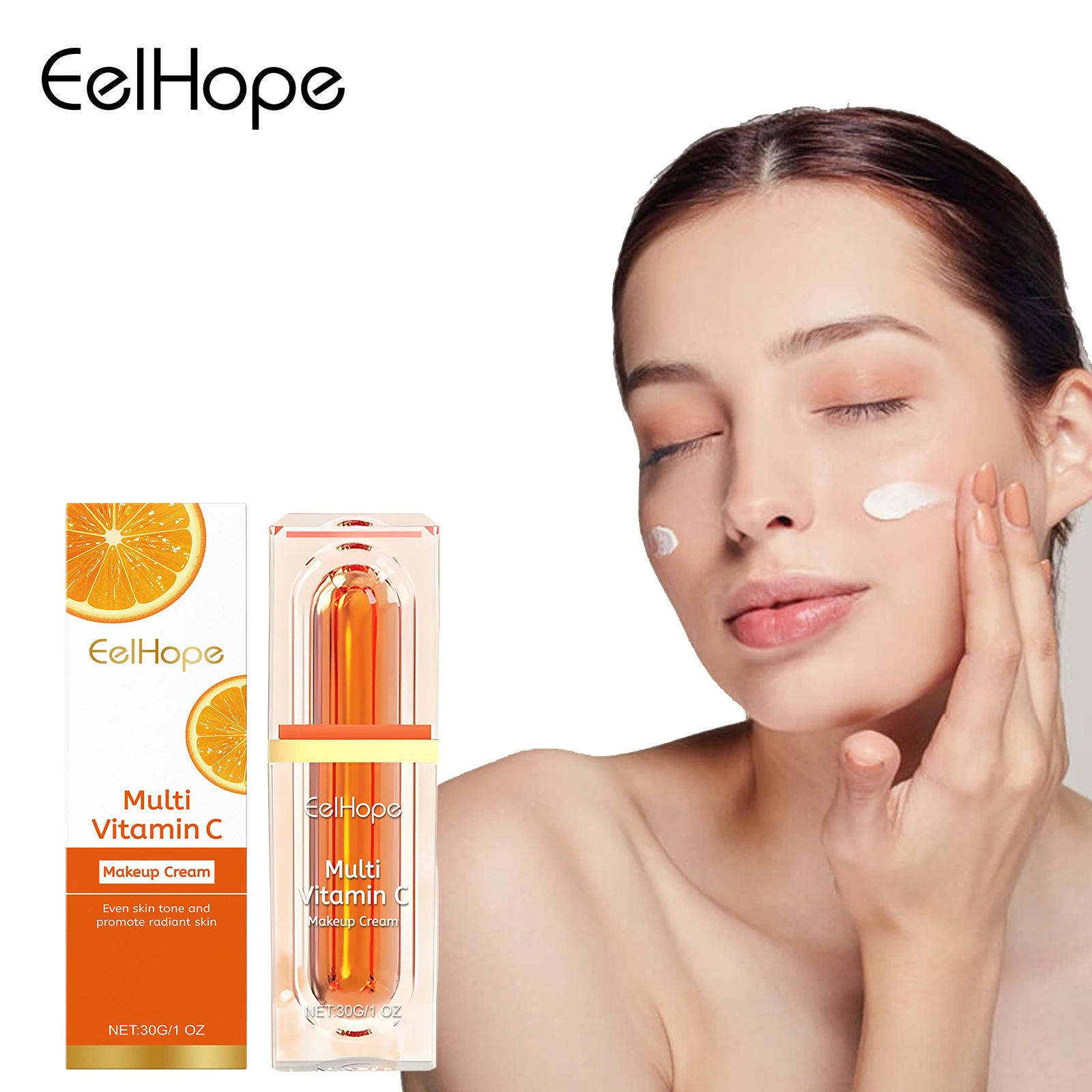 

Multi Vitamin C Makeup Cream Enen Skin Tone Brightening Skin Glow Concealer Improve Skin Barrier Reduce Face Damaged Cream 30g