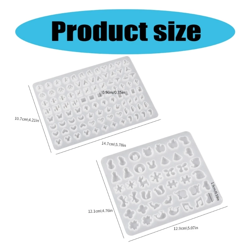 Multipurpose Earring Silicone Molds 2pcs for Trendy Handmade Accessories 97QE