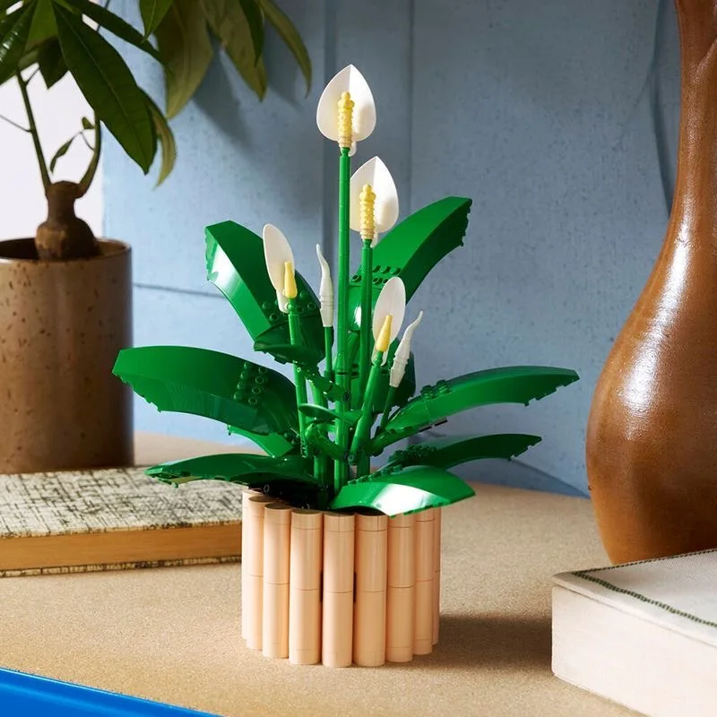 

2026 new 474 pieces of plant and flower decorations series peace lily building blocks puzzle model toys, Christmas birthday