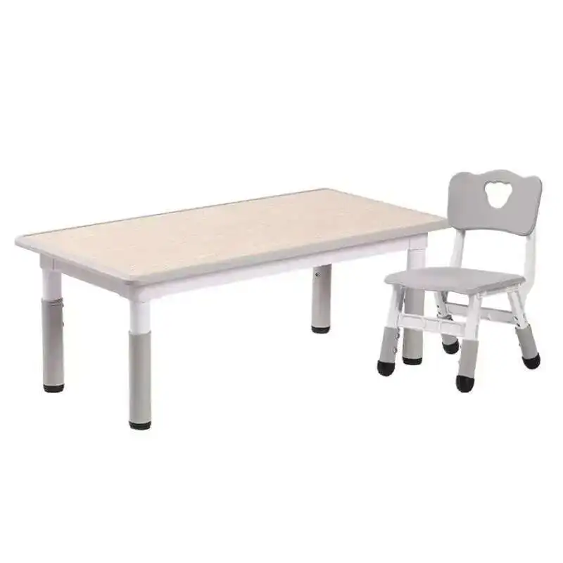

Kindergarten Special Table and Chair Set for Kids Liftable Rectangular Household Plastic Table Early Education Toy Desks