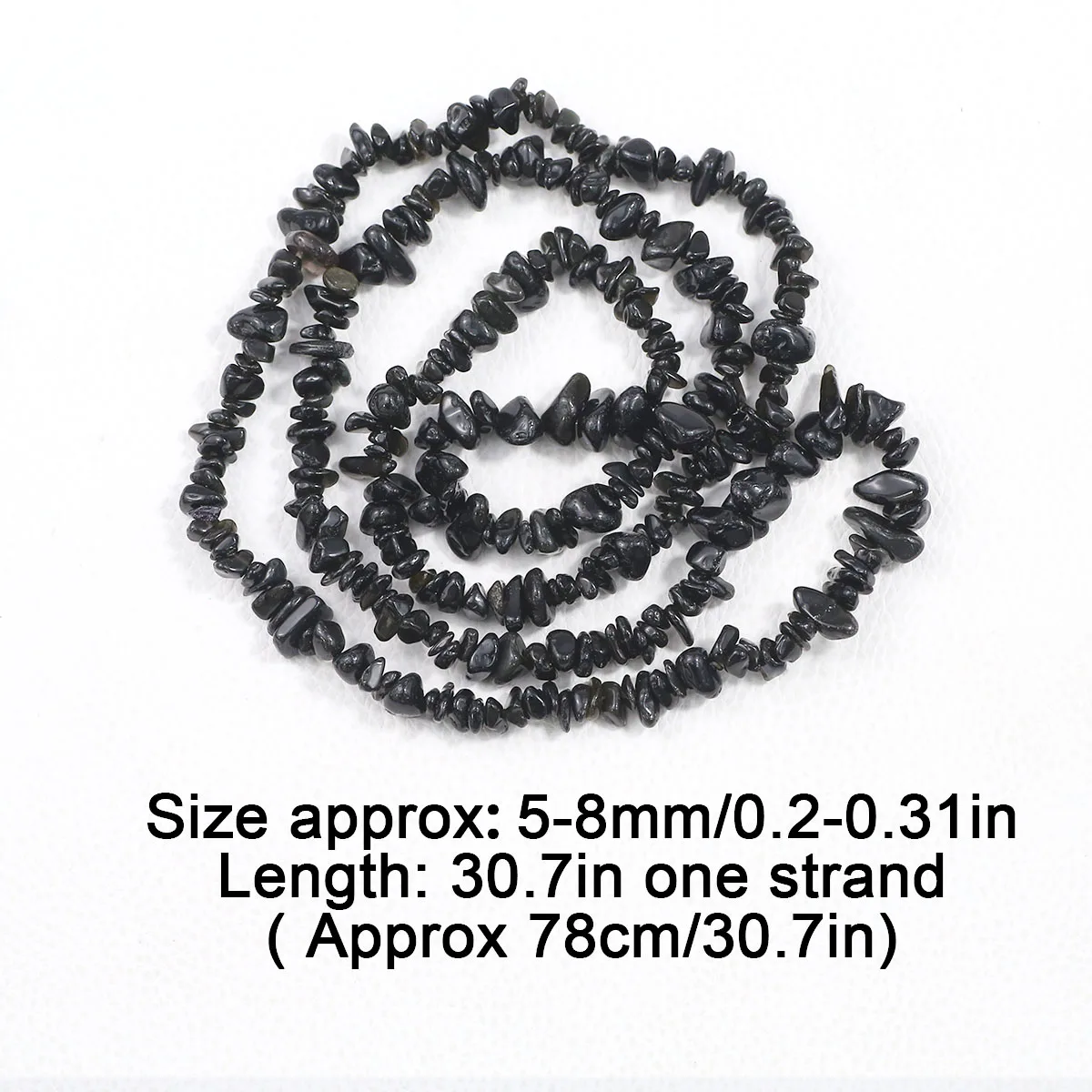 5-8mm Unregelmäßige Naturstein Schwarz Zerkleinerte Steine Spacer Lose Perlen Für Schmuck Machen Armband DIY Ohrringe Zubehör