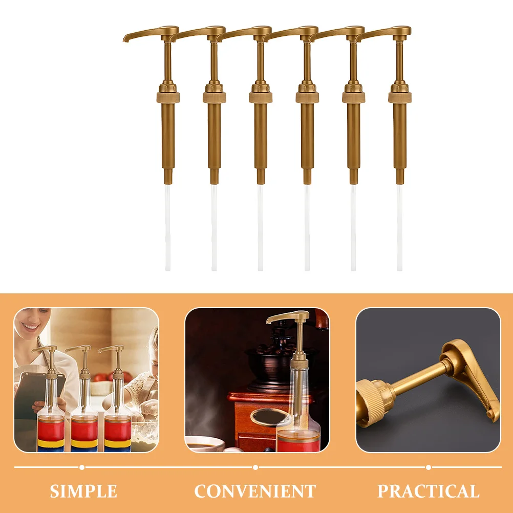 

6 Pcs Pump Head Sauce Picker for Dispenser Syrup Dispensers Pp Bottle Replacement