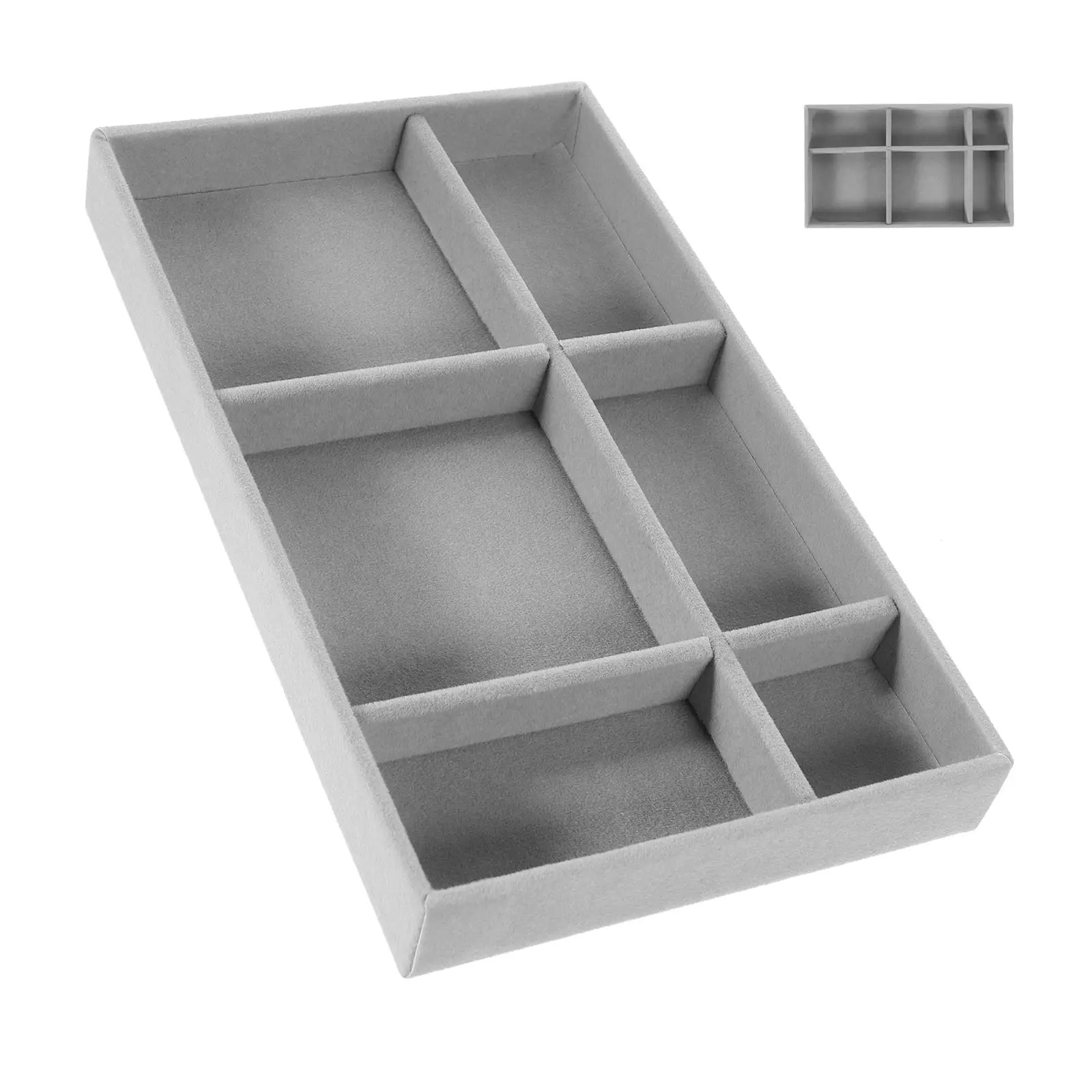 

6 Compartments Stackable Jewelry Tray Organizer Drawer Storage Display Necklace Ring Holder Jewelry Organizer Drawer Box