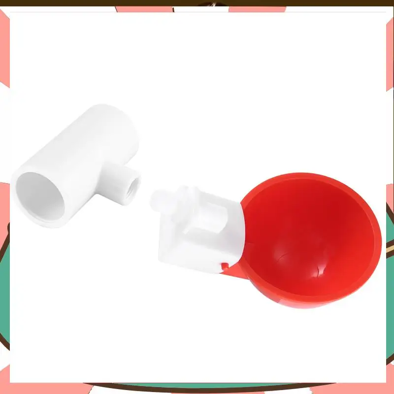 

10Pcs Automatic Chicken Waterer Cups Chicken Water Feeder With PVC Tee Fittings Chicken Water Cups-[A59T]