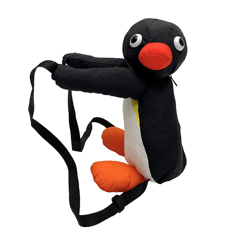 Mini mochila pinguim dos desenhos animados, Cute Plush Doll Bag Mochila, Personalidade de moda engraçada