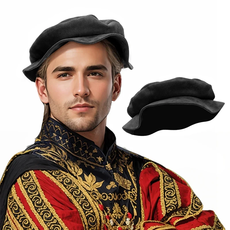 

❤️❤️❤️DAZCOS Renaissance Tudor Flat Beret Hats for Women French Beret Hats Painter Cap Classic Costume Men Medieval Costum❤️⭐️❤️