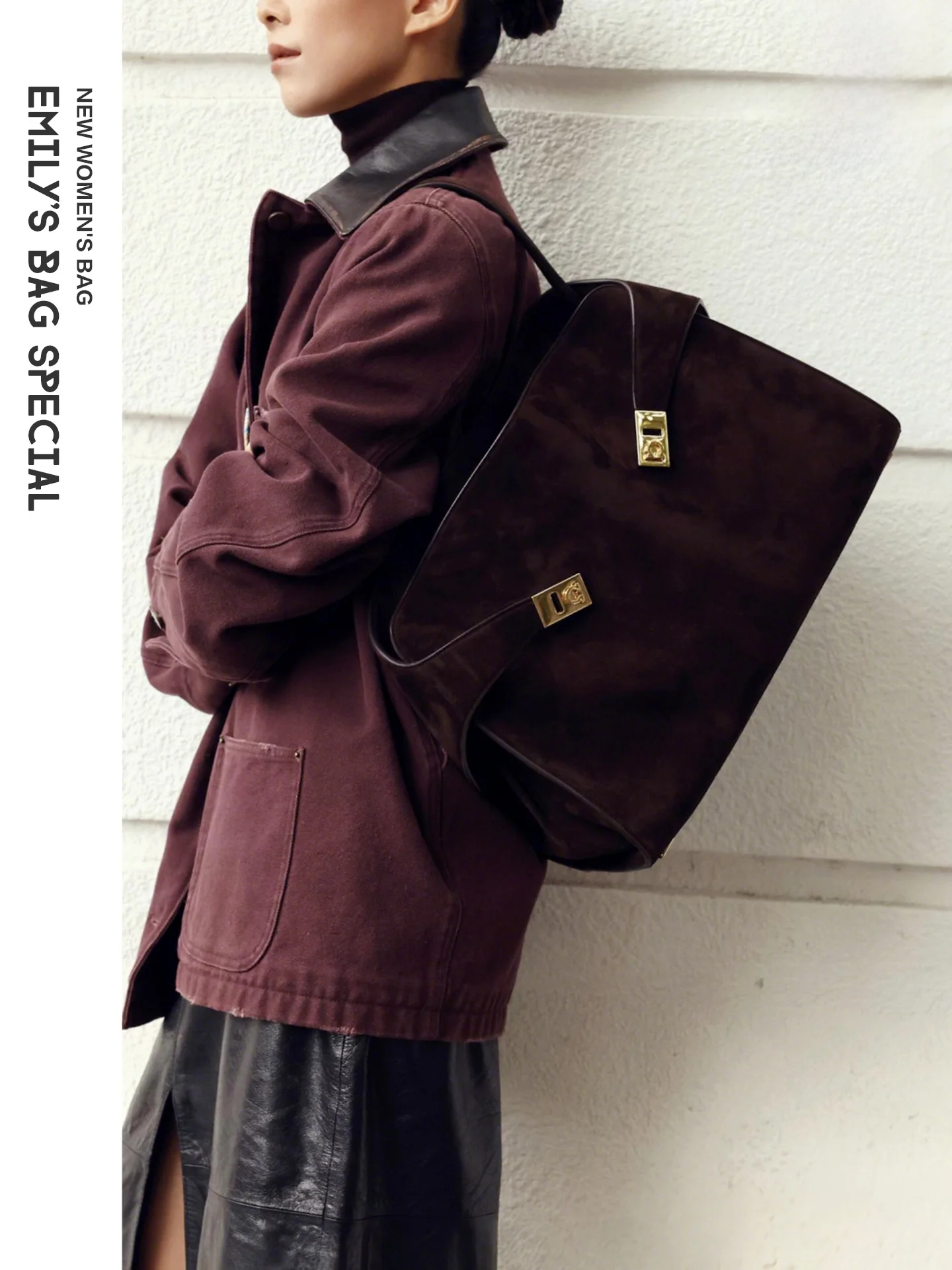 

New Large Capaci Genuine Leather Suede Women's Lo Bule Retro Casual Commuting ell Tot Bag Handheld Single oulder Un...