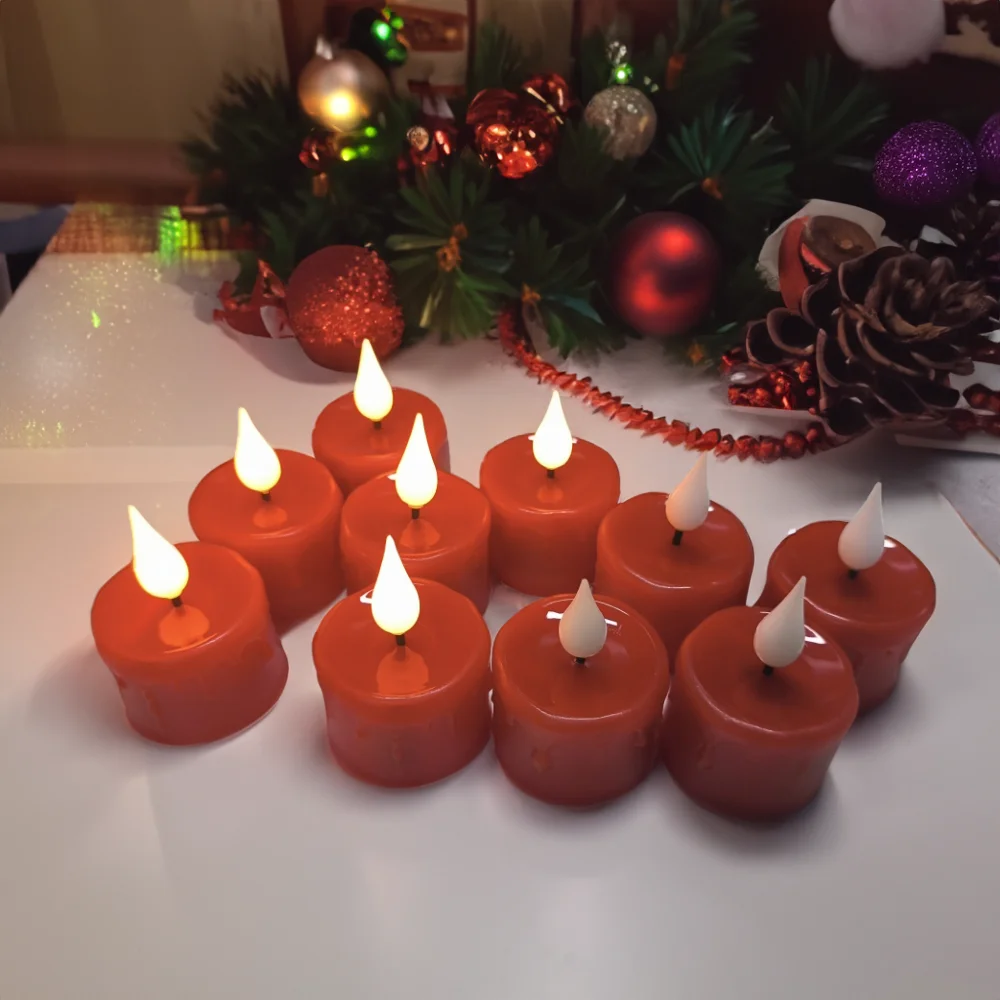 FPOO-Electronic Candles with Timed Remote Control, Smokeless, Flashing, Rechargeable, Wedding, Home Decoration Candle,Tea Lights