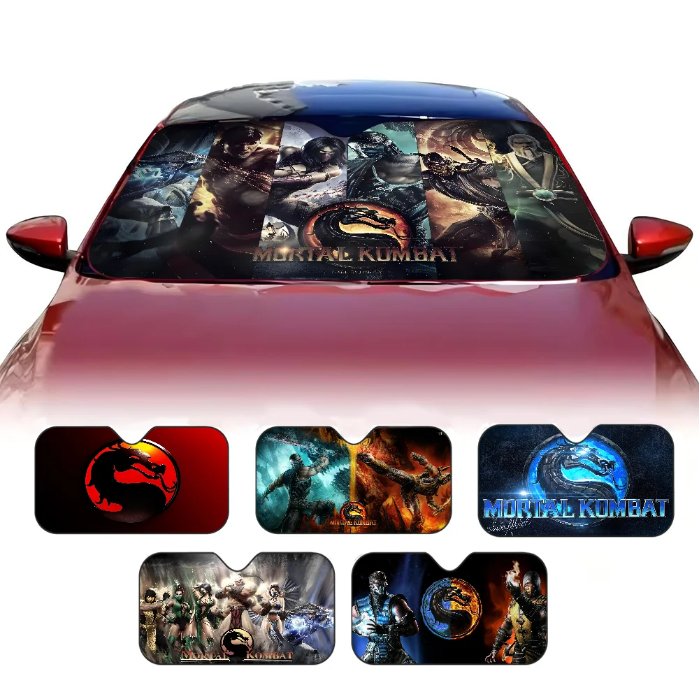 Mortal Kombat ตัวอักษรกระจกรถยนต์พับ Sun Shade COVER BLOCK Reflector แบบพกพา Breathable Anti UV Protector หน้าจอ