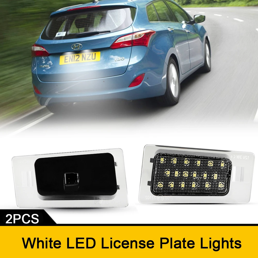 

6000K No Error LED Rear Number License Plate Lights for Hyundai Solaris Sedan HCR Elantra Avante Kia KX3 Cerato Forte MK3 Ceed