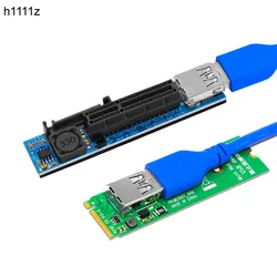 Raiser NVME M.2 to PCI-E X4 Card Extension Port Adapter Riser Card Graphics Cards Connector PCIE Extender with 60cm USB3.0 Cable