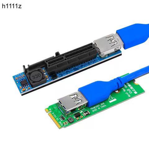 Raiser NVME M.2 to PCI-E X4 Card Extension Port Adapter Riser Card Graphics Cards Connector PCIE Extender with 60cm USB3.0 Cable