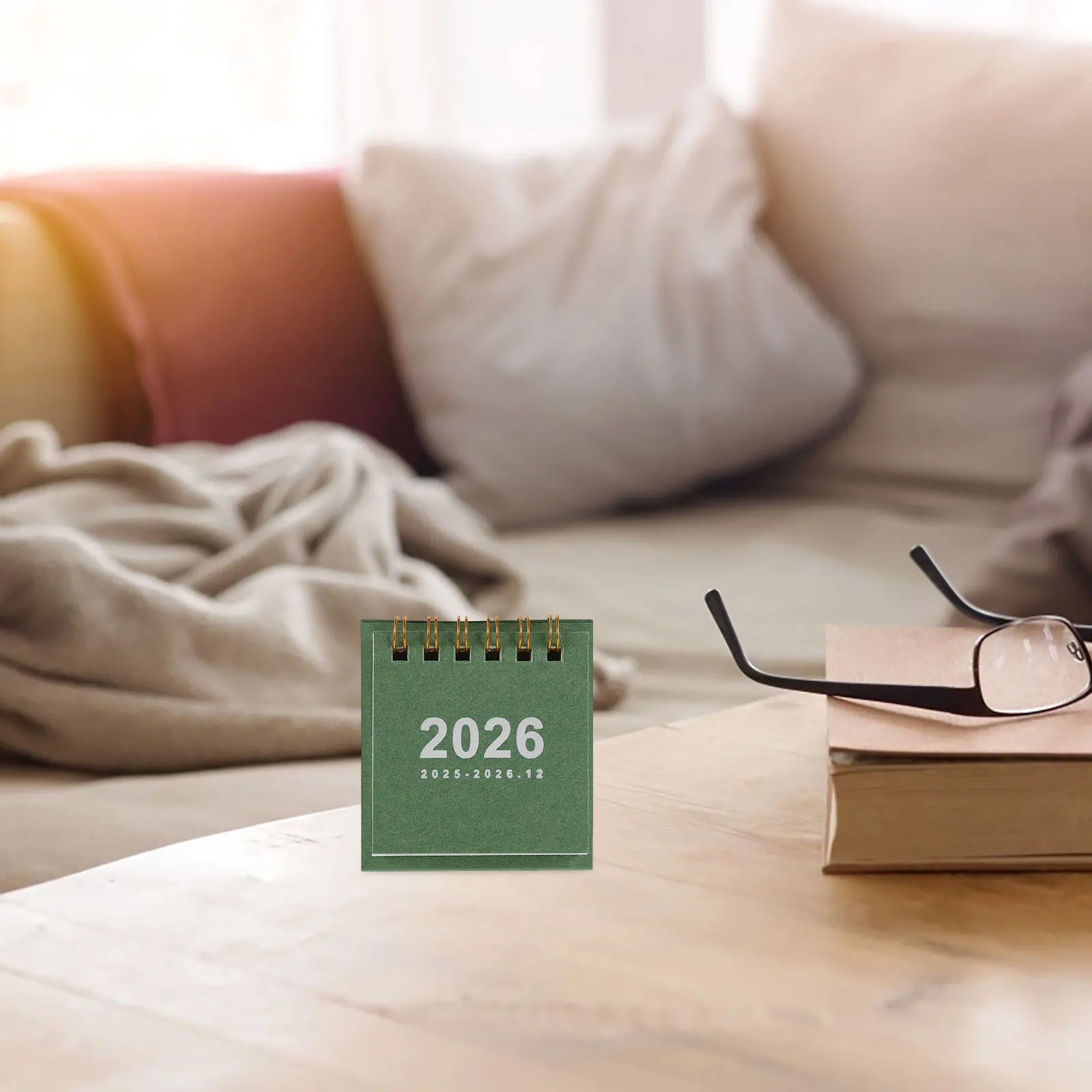 Mini-Desktop-Kalender 2026: Kompakter, stehender Flip-Schreibtisch-Organizer für Zuhause, Büro, Wandmontage, Zeitmanagement-Tool, kleine Tischplatte