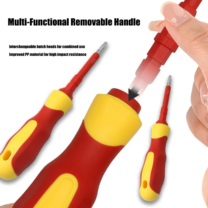 8pcs Insulated Screwdriver Set Electrician Repair Tools Kit Changeable Insulated Screwdrivers With Magnetic Slotted Phillips