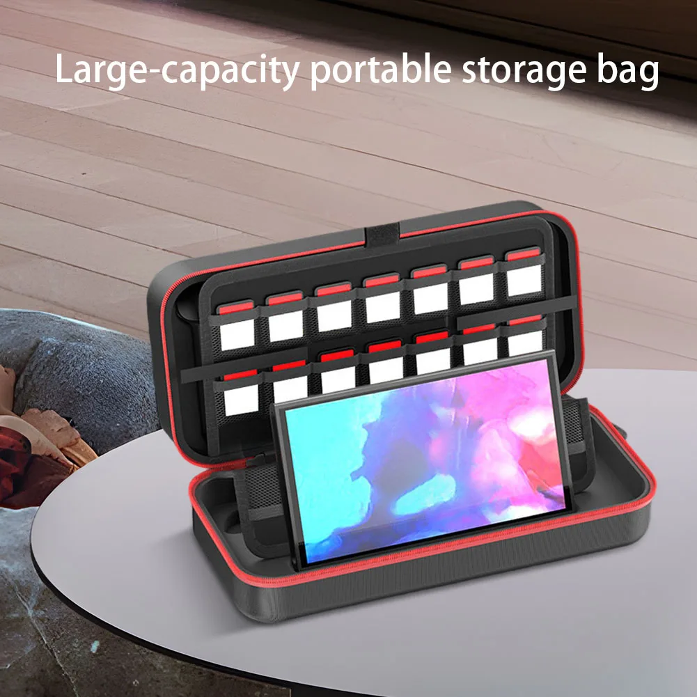 450G الحقيبة الواقية مع 24 فتحة بطاقة الألعاب حقيبة التخزين الواقية السفر شل الحقيبة للتبديل 2 وحدة التحكم والملحقات